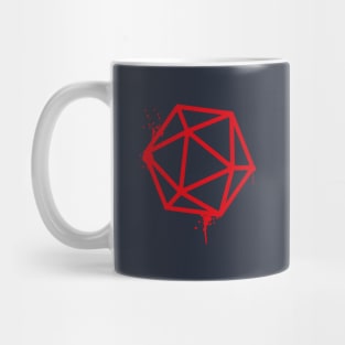 D20 Dice Red Spray Paint RPG Mug